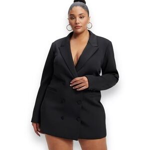Good American Black oversized suit dress